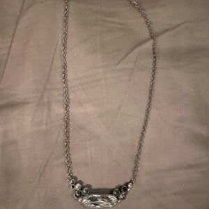 Elegant Silver Necklace with Crystal Accents